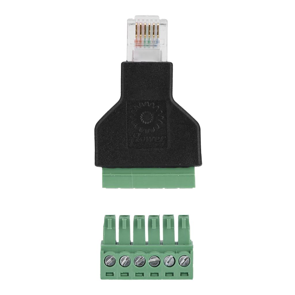 1Pcs Ethernet RJ12 6P6C Male To 6 Pin Screw Terminals Adapter Connector