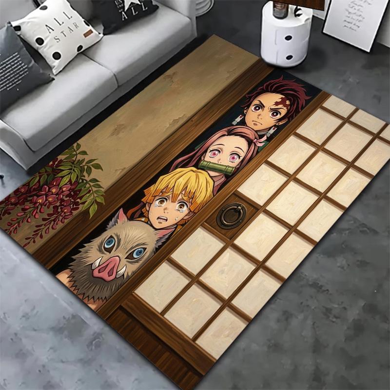 Ковер Kimetsu No Yaiba Клинок, рассекающий демонов, для гостиной, спальни, дома, дивана, детской игровой, нескользящий коврик