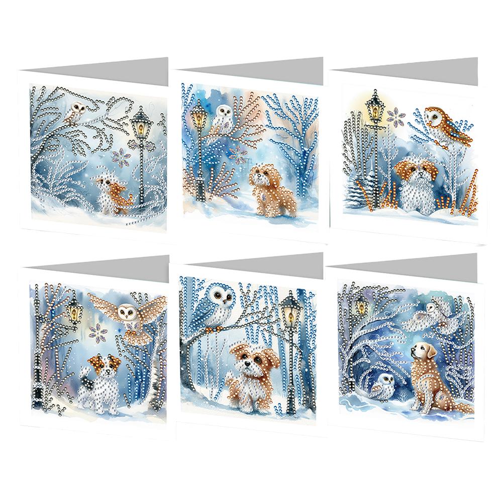 6/12pcs DIY Diamond Painting Greeting Card New 2025 Christmas Card Embroidery Diamond Mosaic Postcards Holiday Christmas Gift