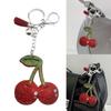 Sparkling Cherry Bag Accessory Fashion Keychain Alloy Texture Cherry Keyrings Suitable for Party and Casual Outfits