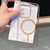 Роскосный цветной магнитный чехол-зарядка для iPhone 12 13 14 15 16 Pro Max Plus, прозрачная задняя крышка, аксессуар