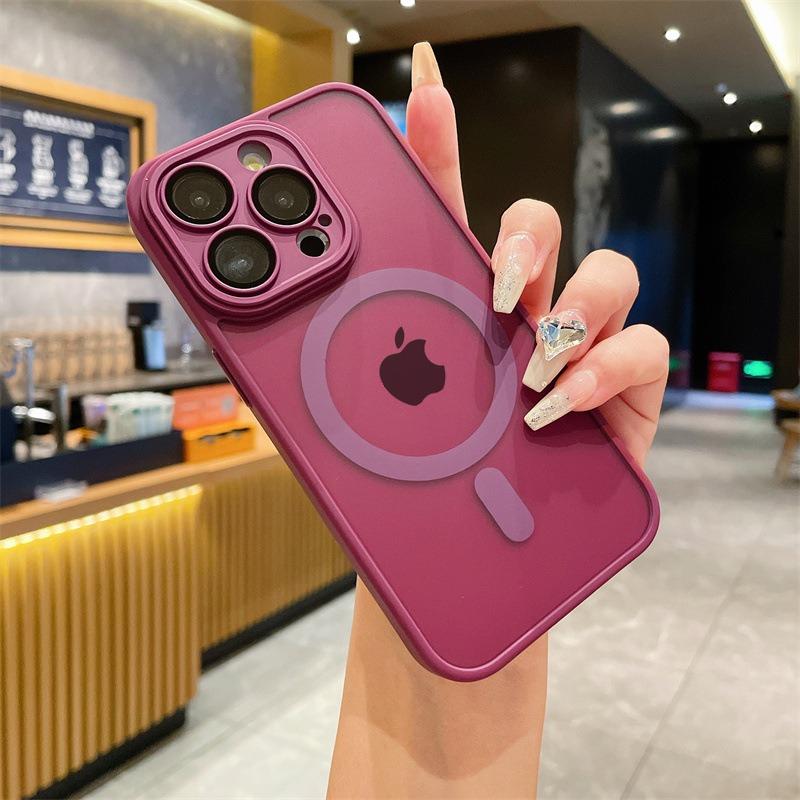 Магнитный Матовый Полупрозрачный Чехол для iPhone 17 Air 16 15 14 13 12 11 Pro Max Plus для Magsafe Беспроводной Зарядки Ударопрочный Чехол