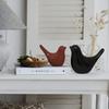 Креативные глянцевые керамические фигурки птиц черного и коричневого цветов, аксессуары для украшения дома, для вечеринки (Упаковка из 2 штук, Черный и Коричневый)