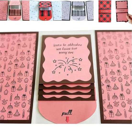 Буклет для подарочных карт «Водопад», ручная работа, креативный праздничный держатель для наличных и ваучеров, для группового дарения