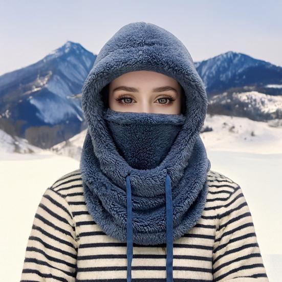 Женский головной убор для верховой езды, однотонный, регулируемый шнурком, защита лица, головной убор, осенне-зимняя утолщенная теплая плюшевая шапка