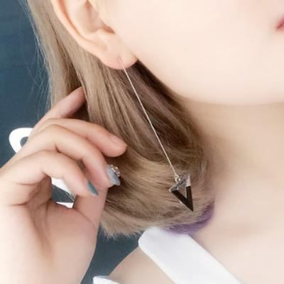Длинные серьги, Цепочка, Ежедневный мини-треугольный кулон