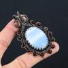 Owyhee Opal Gemstone Pure Copper Wire Wrapped Handmade Pendant Jewelry