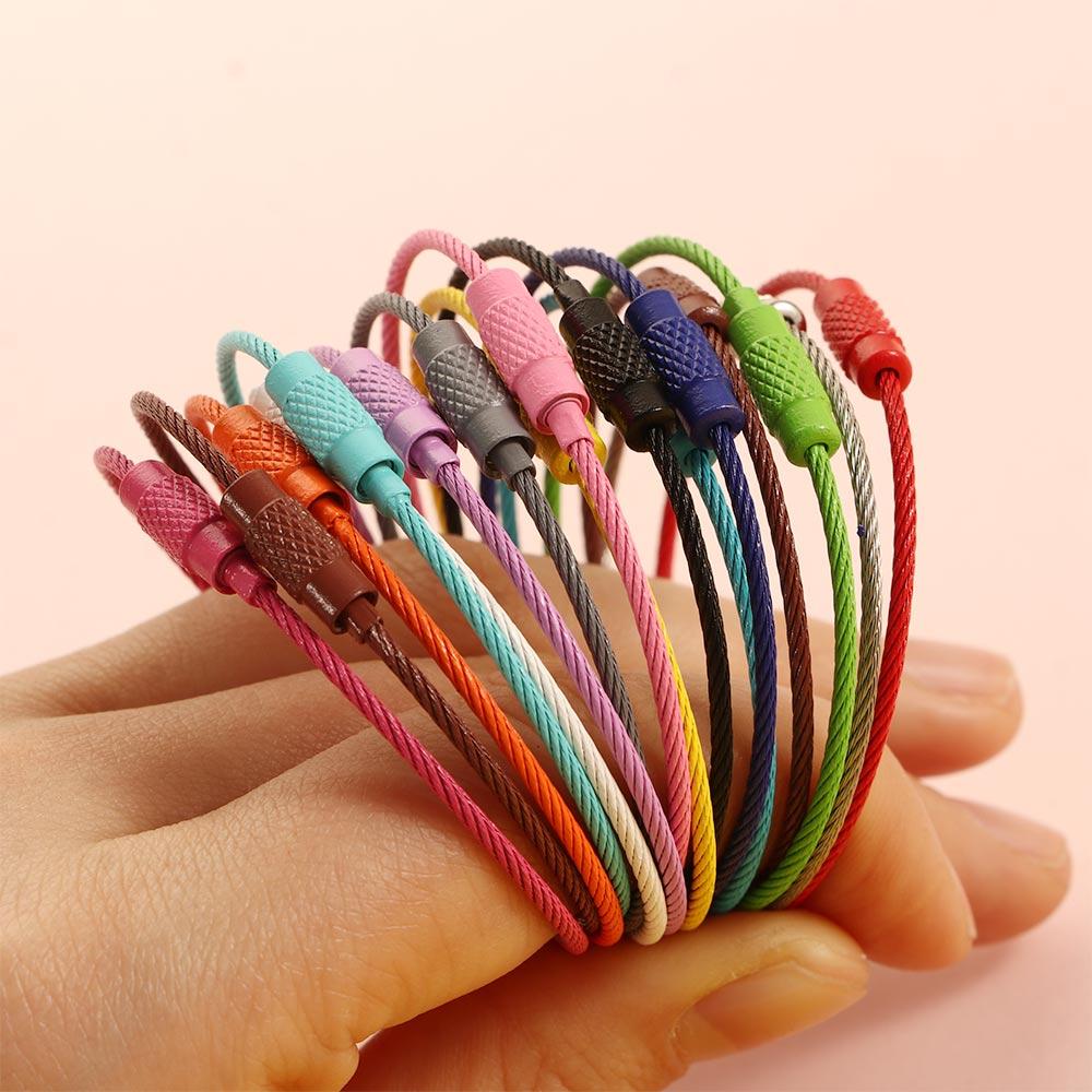 5/10pcs Screw DIY Rope Rotating Metal Material Key Ring Wire Ring Key Chain Buckle