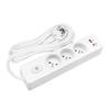 SELDUR G3FH52B Power Strip, 3 Type E Sockets + Switch, USB A+C Fast Charging 20W, White, 5m Cable