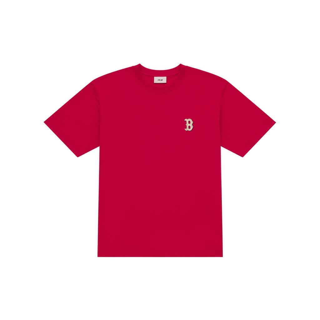 Новая коллекция MLB Boston Red Sox Год Змеи Китайский Новый Год SS25 Футболка Унисекс Темно-красная 3ATSQ0251-43RDD
