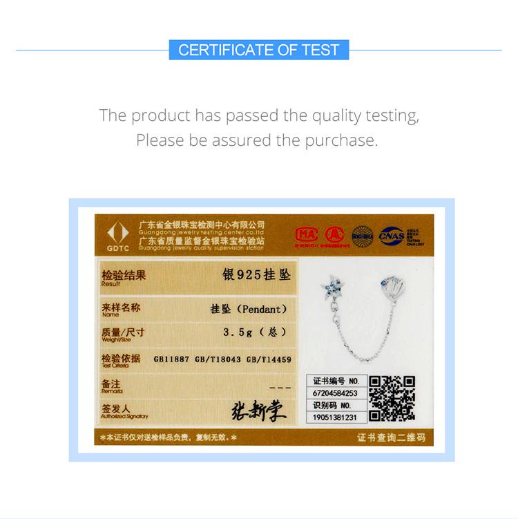 WOSTU Starfish Stopper Charms 925 Sterling Silver Tropical Starfish & Shell Safety Chain Charms