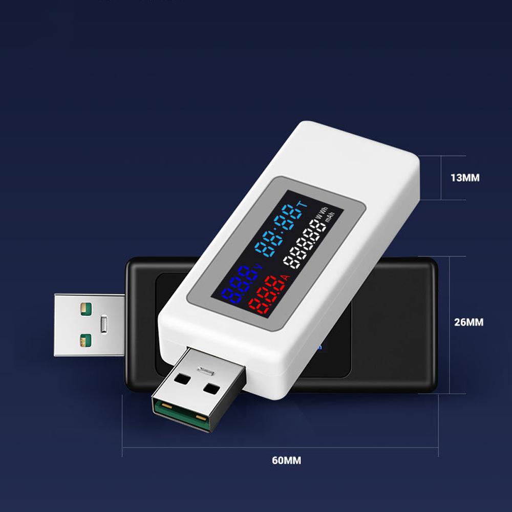 KWS V30 USB Тестер мощности 6в1 Ток Напряжение Время Мощность Емкость Количество электричества Тестер с выключением питания