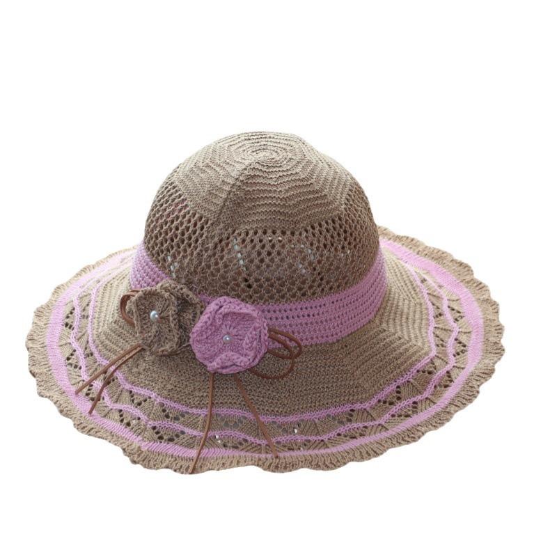 Women's Summer Knitted Straw Hat Foldable Korean Version Sun Protection Hat Beach Cool Hat Sun Hat