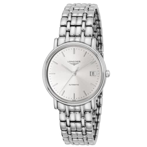 LONGINES Men's PRESENCE Watch L4.821.4.72.6 Automatic, Water Resistant, Sapphire Crystal, Gray Dial, Stainless Steel
