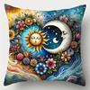 Star Sky Moon Flower Design Digital Printing Pillow Cover Short Plush Suitable Living Rooms Bedrooms Sofas Throw Cushion Cover