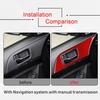 RED Door Handle Panel Cover Carbon Fiber Sticker For Mitsubishi LANCER 2008-2015