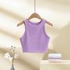 Женский топ на бретельках, летний повседневный однотонный топ без рукавов, облегающий женский жилет с круглым вырезом для повседневной носки