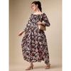 Women Crepe Printed Long Dress Party Wear Top Tunic Western Fit and Flare Kurta VF-511