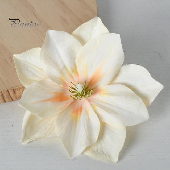 Single Flower Head 2 Pcs Artificial Lotus Small Realistic Clematis Flowers for DIY Wedding Party Craft Home Office Garden Hotel Decoration Materials