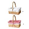 Плетеная корзина для пикника с ручкой и моющимся вкладышем для кемпинга, сбора овощей, празднования Дня матери и Дня благодарения