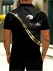 Men'S Novelty Polo Shirt, Mixed Colors, Multiple Sizes, Stylish Eagle And Golden Ribbon Design, Elegant And Powerful Look, Suitable for Daily Wear,