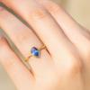 Blue Sapphire Teardrop Gold Plated Ring for Women – Elegant Gemstone Jewelry