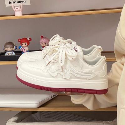 2024 женские кроссовки на платформе, белые, на шнуровке, для скейтбординга, на плоской подошве, удобные кроссовки для бега, тенниса, кроссовки для бега Zapatos De Mujer