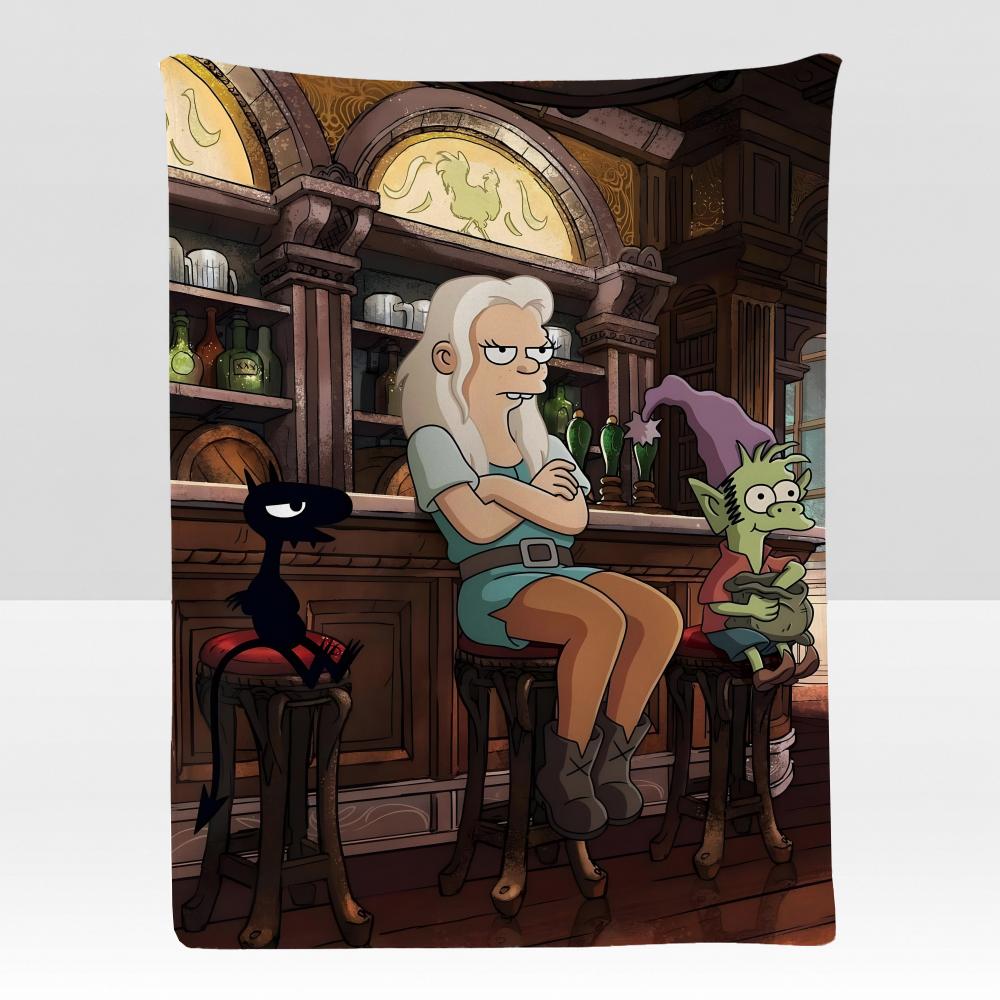 animation DDisenchantment Tale Throw Soft Flannel Blanket for Bed Bedroom Sofa Picnic Throw Skinfriendly Breathable Gift Cover