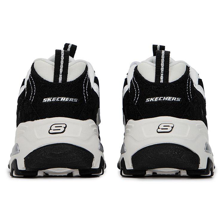 Skechers DLites 1.0 Синтетическая кожа Сетка Удобные Универсальные Прочные Дышащие Средняя высота Папины кроссовки Женские кроссовки Черный Белый 896085-BKW