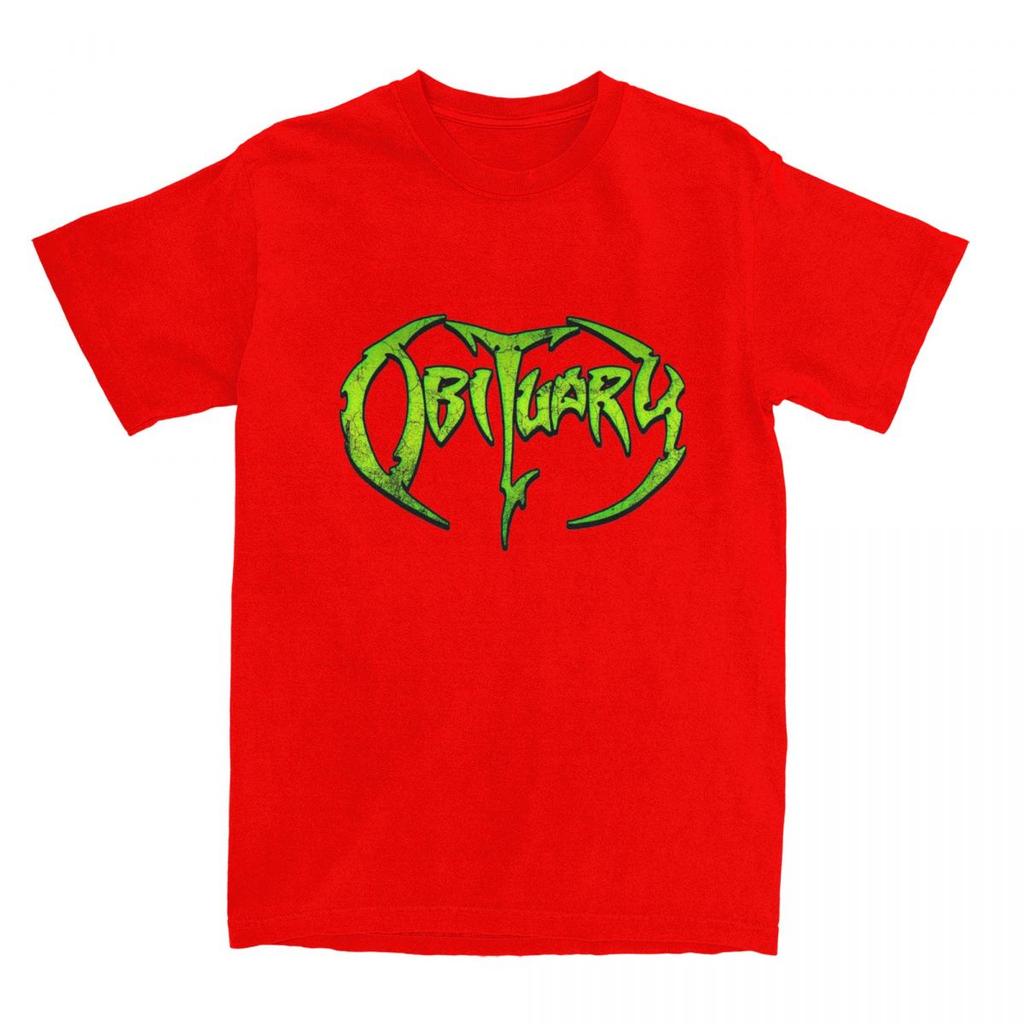 Retro Obituary Band Logo Death Metal T Shirt Unisex Cotton Short Sleeve Heavy Metal Round Neck Summer Tops Shirts