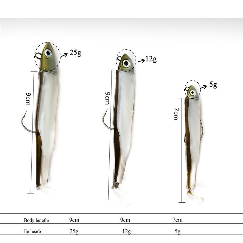 Ftk Minnow Head Jig Black Fishing Lure Soft Pike Lure 5g12g 25g Bass Fishing Shad Soft Lure Boat Seabass Code Lure For Zander