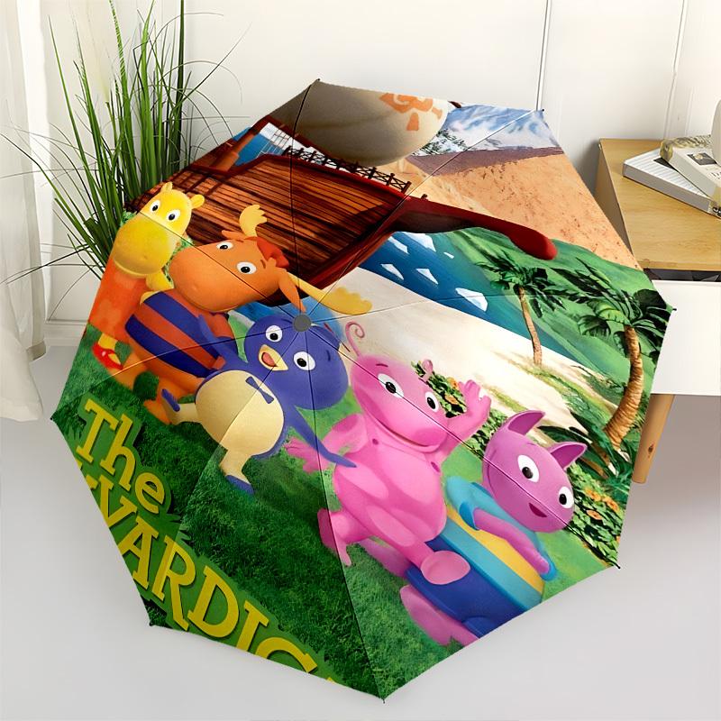 Backyardigans, AdventureThemed Automatic Opening and Closing Umbrella 8 Ribs, Suitable for Leisure and Going Out, Outdoor Accessory, Gothi