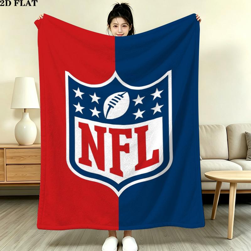 National Football League Print Flannel Blanket, High quality Comfortable for All Seasons, Home Decor, Warmth and Comfort, Perfect for Christmas Gifts