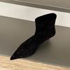 Женские ботильоны с острым носком на высоком каблуке, замшевые дизайнерские туфли, тренд 2025, новые зимние сапоги для снега, женские сексуальные туфли-лодочки, ботильоны