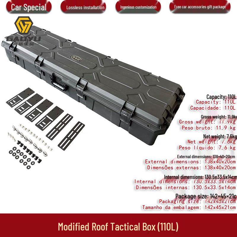 Ударопрочный Водонепроницаемый Ящик для Оборудования на Крышу для Внедорожников, Большой Объем