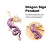 3D мультяшный 2024 год Дракона, кулон, брелок с драконом и инкрустацией стразами, цинк, счастливый китайский