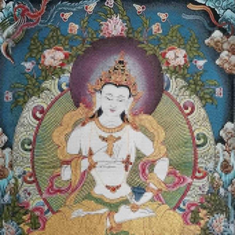 36"tibet Tibetan Cloth Silk Buddhism Phoenix White Tara Tangka Thangka Mural