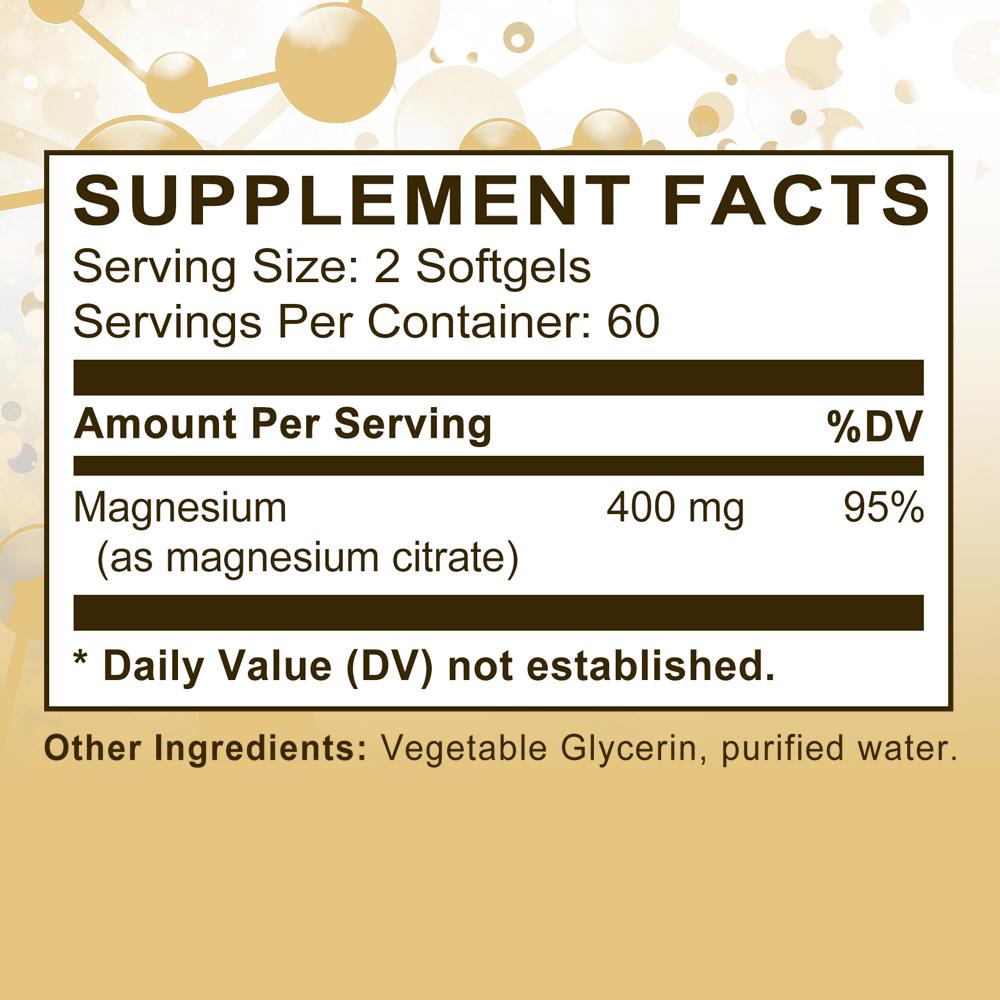 Magnesium citrate soft capsules, 120 capsules