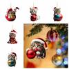 Акриловая Рождественская Подвеска Кошка 2D Подвеска для Подвешивания Креативные Рождественские Украшения Дом