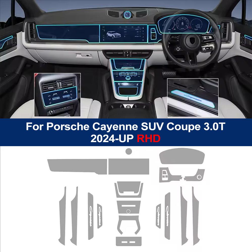 Pre-cut Car Anti-scratch TPU Film for For Porsche Cayenne 2025 SUV Coupe 3.0T 4.0T Center Console Dashboard Navigation PPF Film