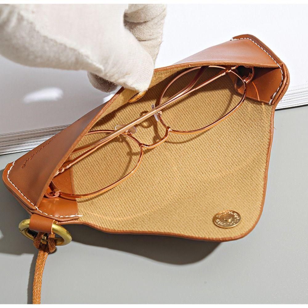 With Hanging Rope Sunglasses Bag PU Leather Reading Glasses Box Eyewear Protector Boys Girls