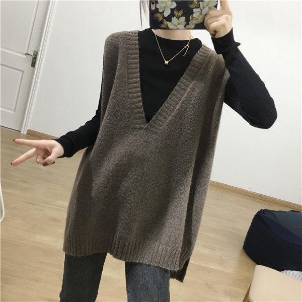 Women's Casual V-neck Knitted Vest for Autumn Spring