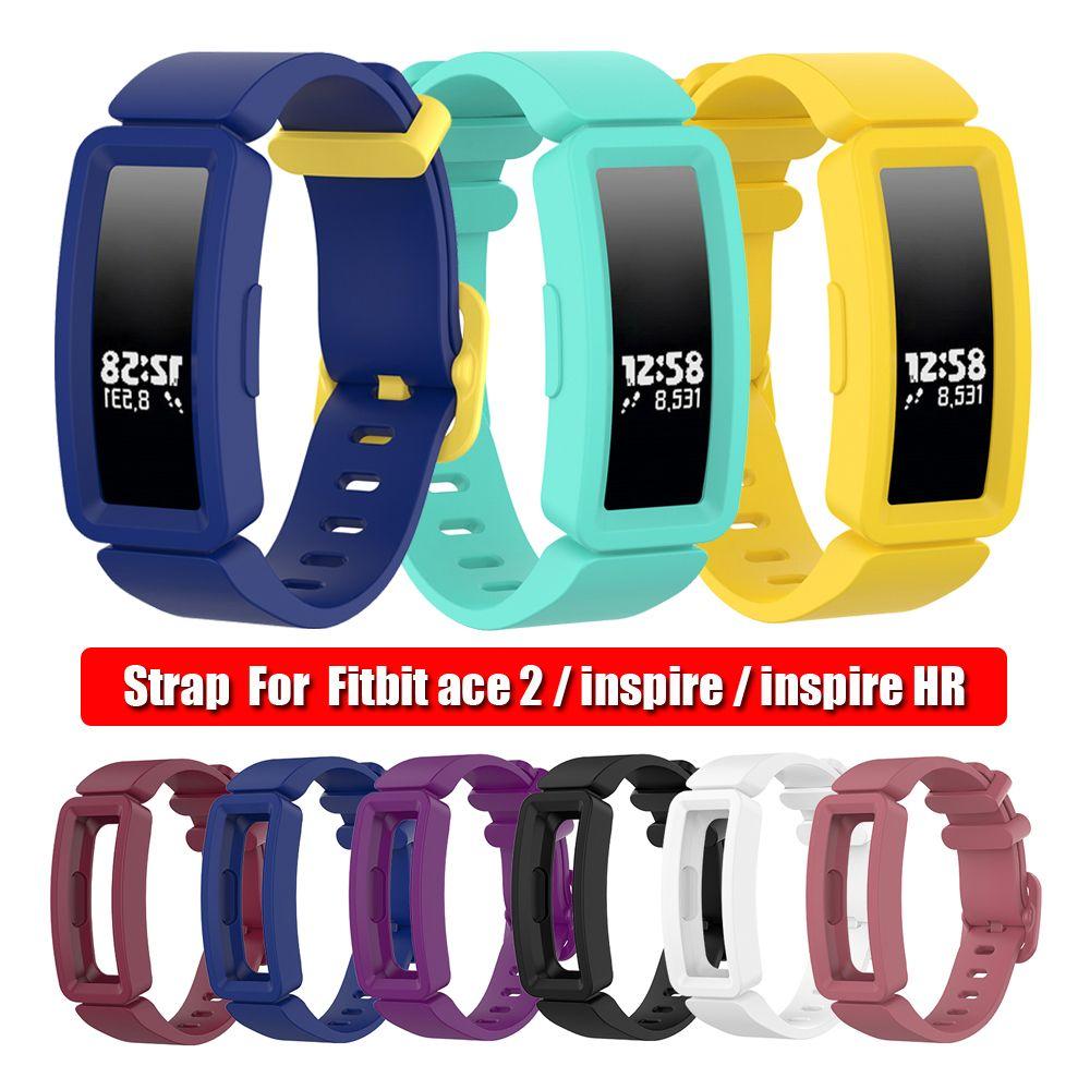 Soft Wristbands Replacement Silicone Bracelet Strap for Fitbit Ace 2 Inspire HR Watch Band