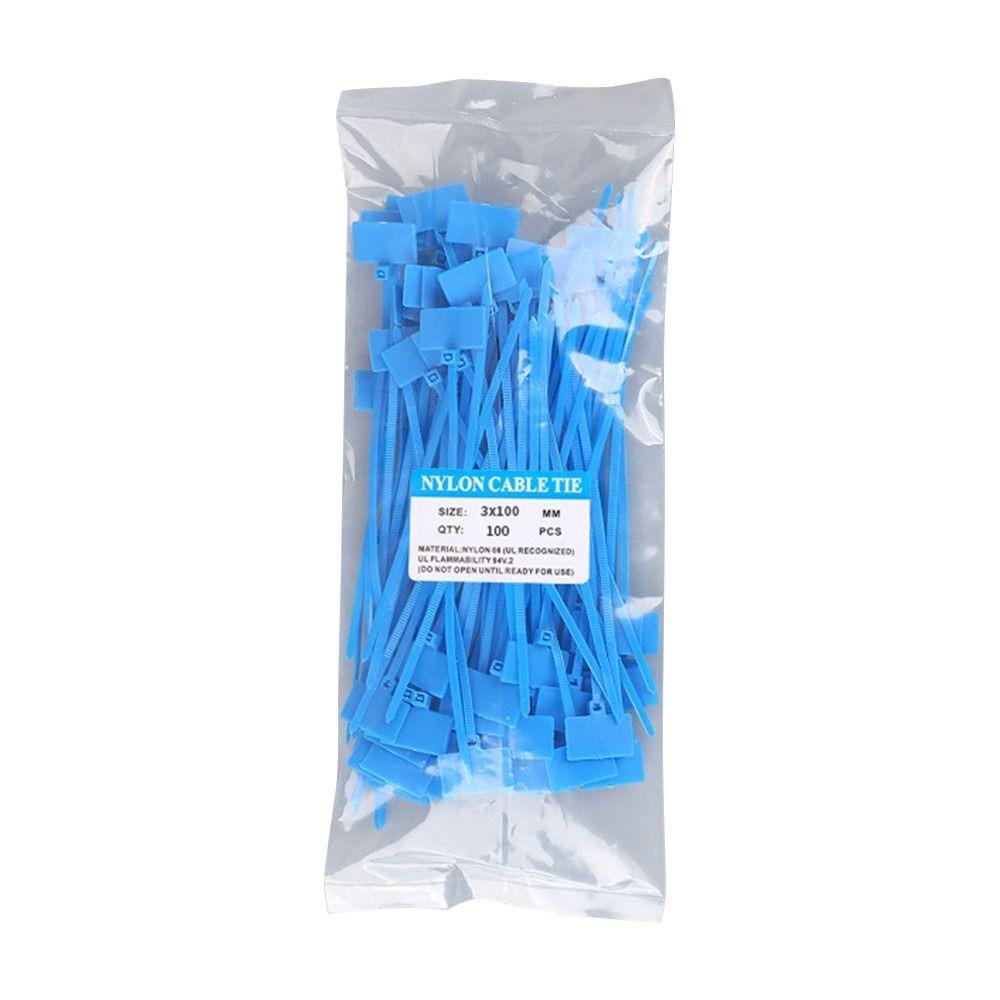 100pcs Easy Mark Cable Ties Colorful Style Nylon Ties Zip Tie Plastic Label Regular Tagging