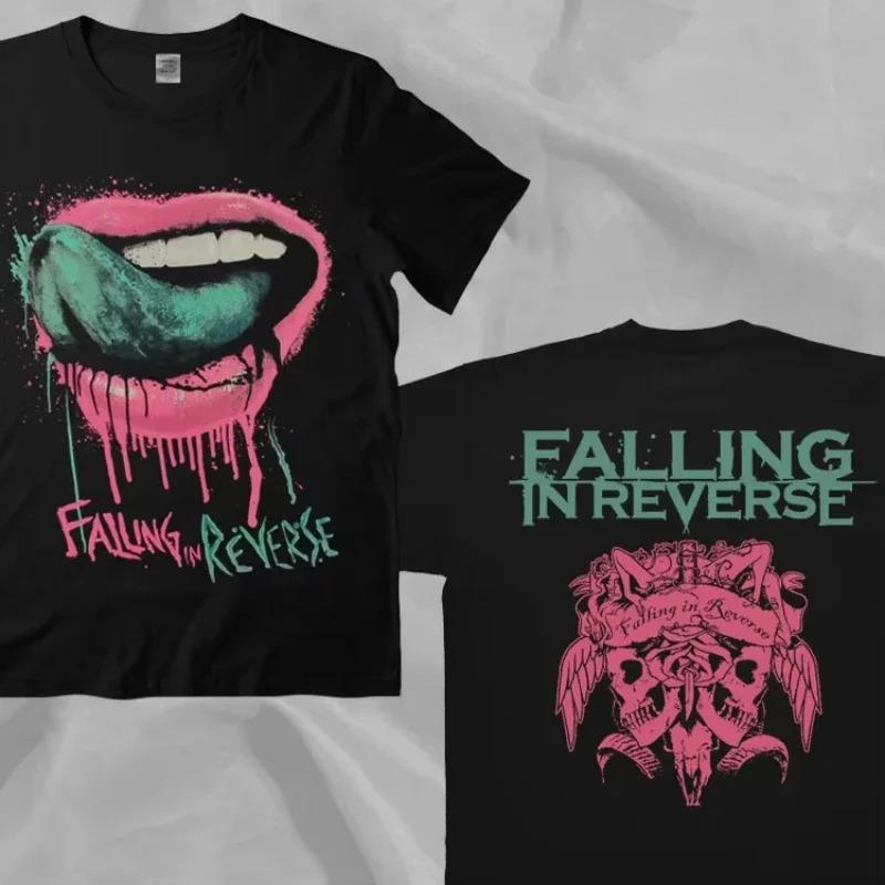 Винтажная футболка 2025 года с группой Falling in Reverse, с коротким рукавом, летние футболки, хип-хоп, мужская, женская одежда, футболка для фанатов, топы, одежда