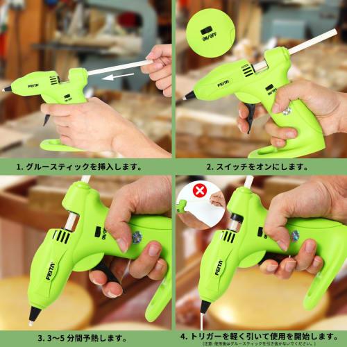 FEITA Cordless Hot Melt Glue Gun Kit, USB Rechargeable, 2650mAh Battery, Mini Glue Gun with 30 Glue Sticks, Wireless Small Glue Gun with Barb for Craf