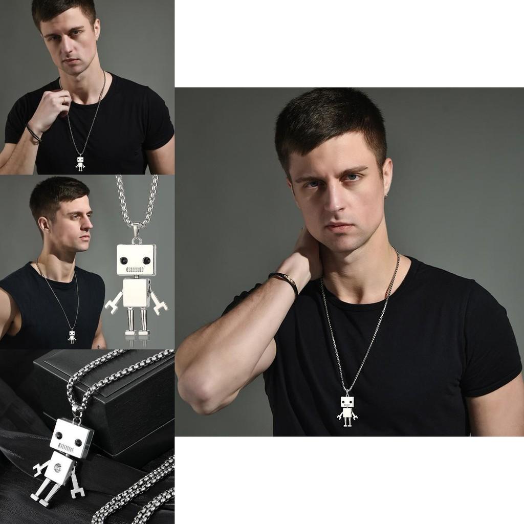 Cool Titanium Steel Robot Necklace For Men And Women With Hip Hop Punk Street Style