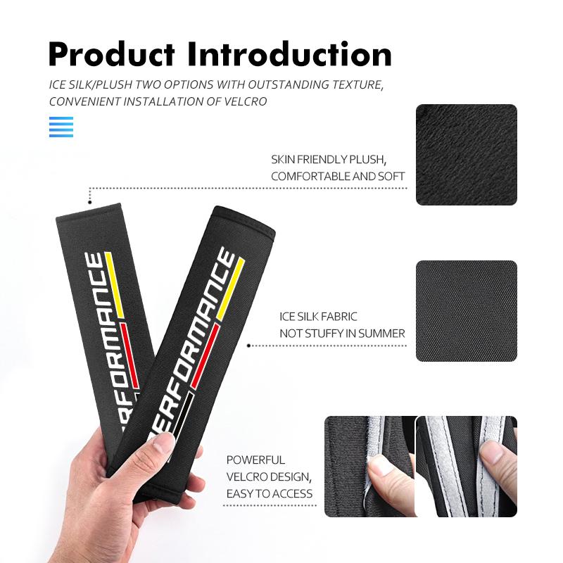 BBKK9 Adjustable Plush Pad Car Seat Safety Belt Cover Shoulder Protect For BMW Performance E91 X5 E70 F11 E30 F31 X3 F25 F32 x7