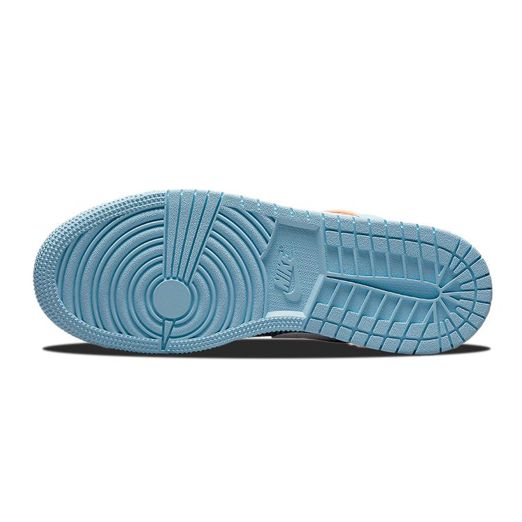 Детские кроссовки Air Jordan 1 Low SE GS Blue Stitch Psychic-Blue Vivid-Green Safety-Orange DO8227-400