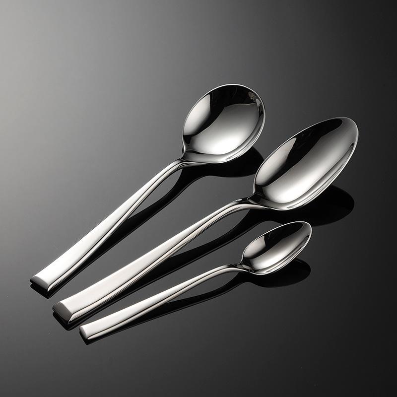 Кованая нержавеющая сталь 304 с квадратной ручкой, наклонная, в стиле вестерн, нож и вилка, ложка, тяжелый нож и вилка для основных блюд в отеле